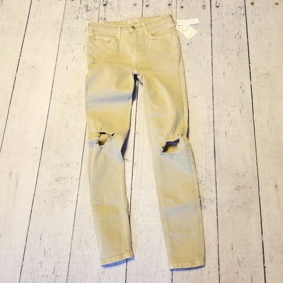 Free People High Waisted Busted Knee Skinny Jean - Picture 2 of 5